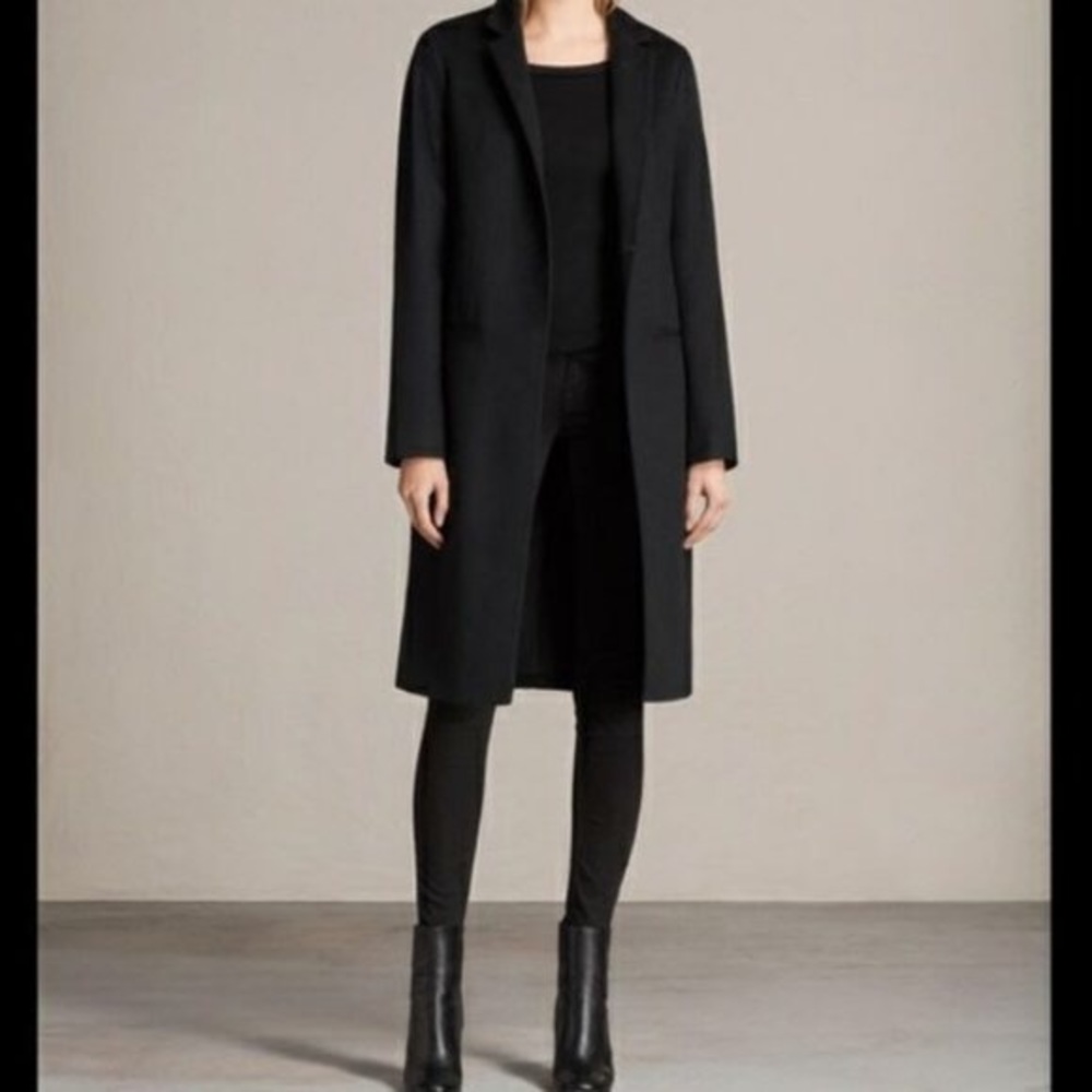 All Saints Nehru Coat Black